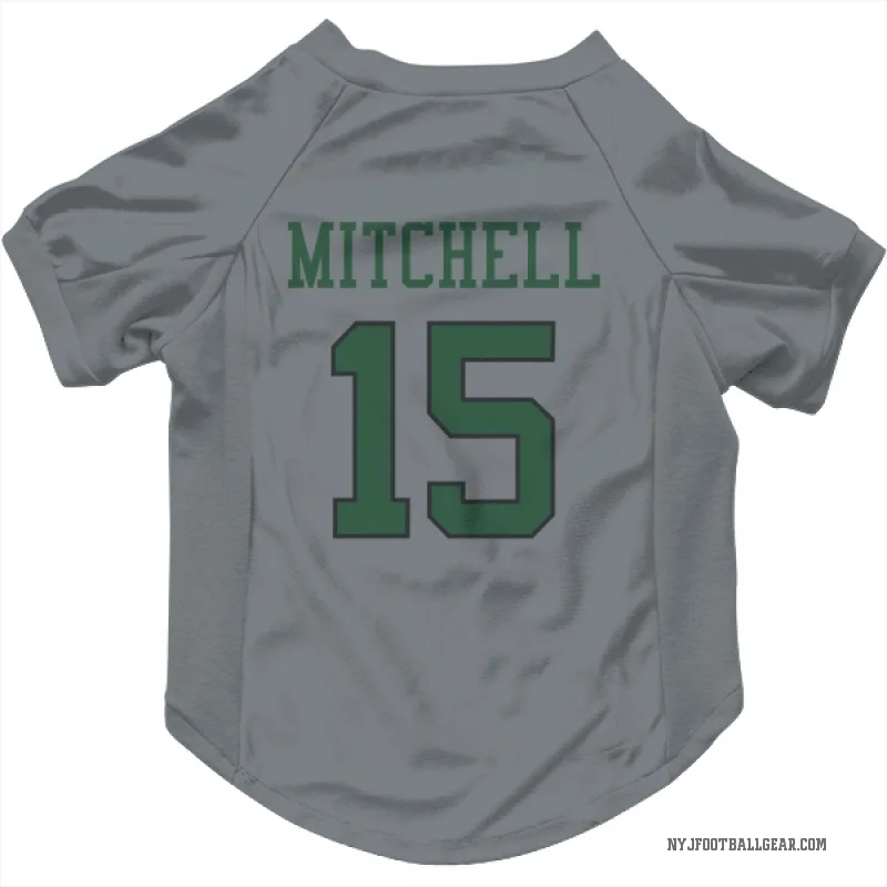 Adonai Mitchell  Gray New York Jets  Cat & Dog Pet Jersey