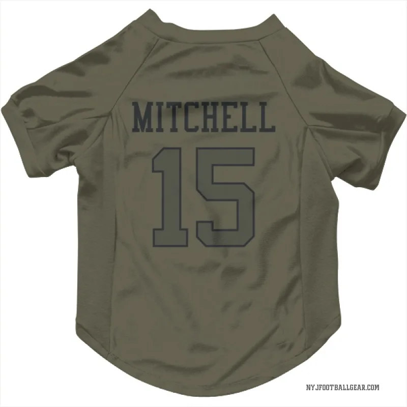 Adonai Mitchell  Olive New York Jets  Cat & Dog Pet Jersey