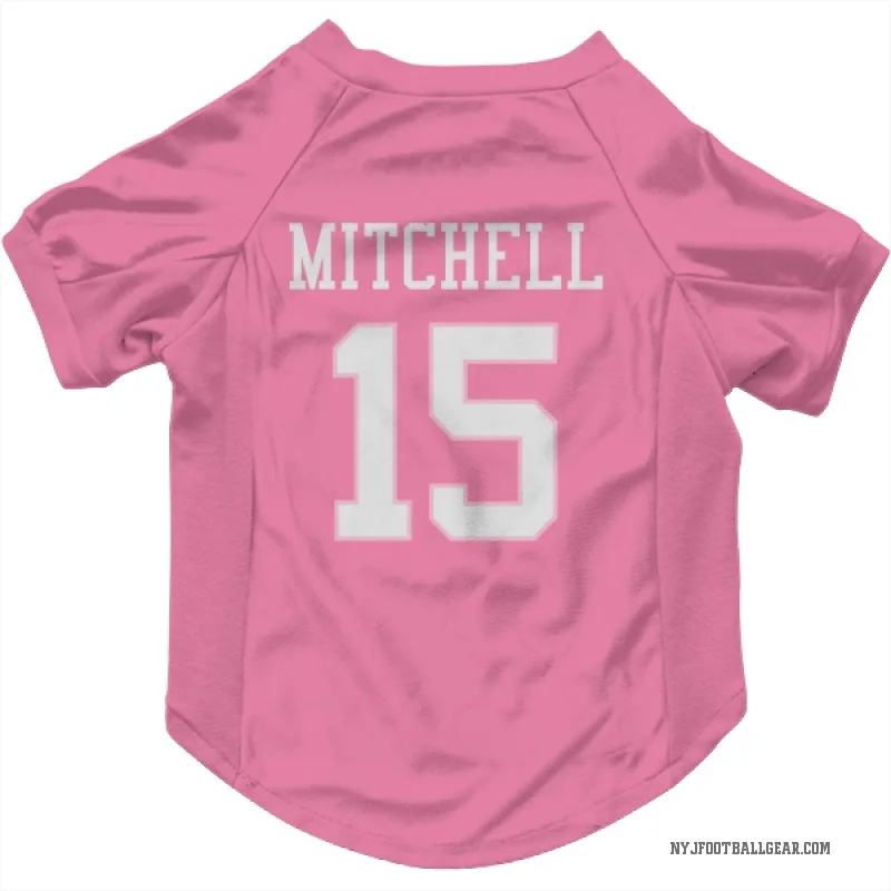 Adonai Mitchell  Pink New York Jets  Cat & Dog Pet Jersey
