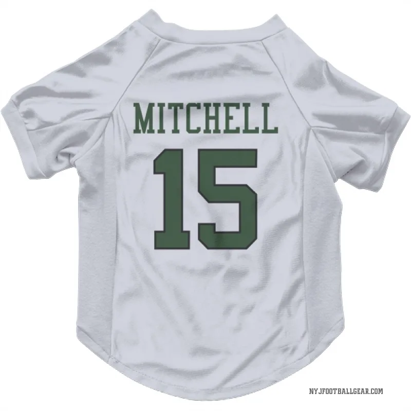 Adonai Mitchell  White New York Jets  Cat & Dog Pet Jersey