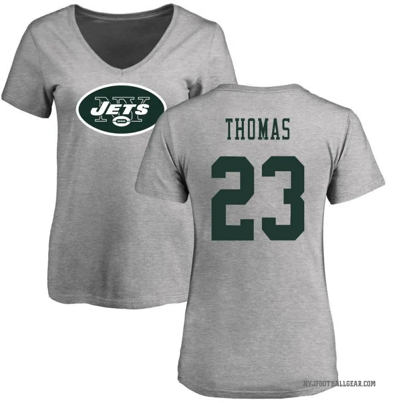Azareye'h Thomas Women's Ash New York Jets Logo Slim Fit T-Shirt -