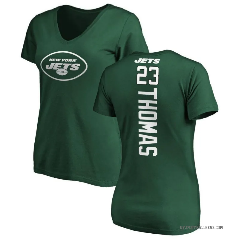 Azareye'h Thomas Women's Green New York Jets Backer Slim Fit T-Shirt -