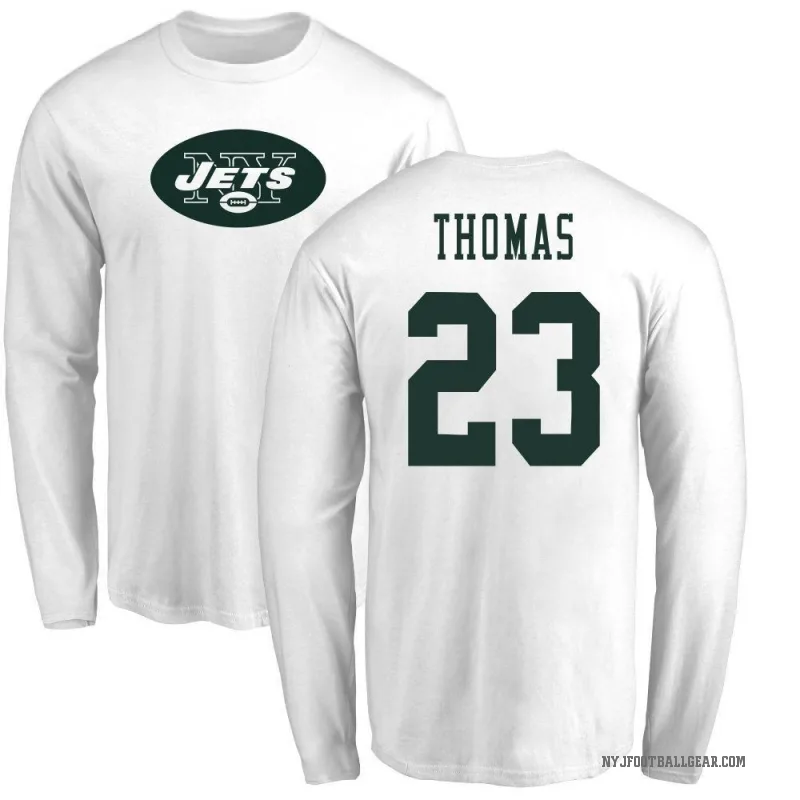 Azareye'h Thomas Youth White New York Jets Logo Long Sleeve T-Shirt -