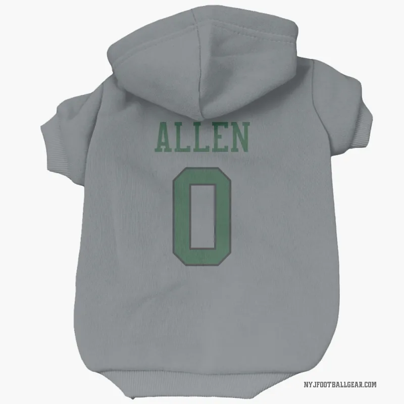 Braelon Allen  Gray New York Jets  Cat & Dog Pet Hoodie