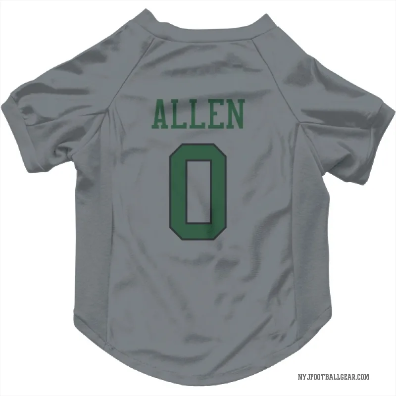 Braelon Allen  Gray New York Jets  Cat & Dog Pet Jersey