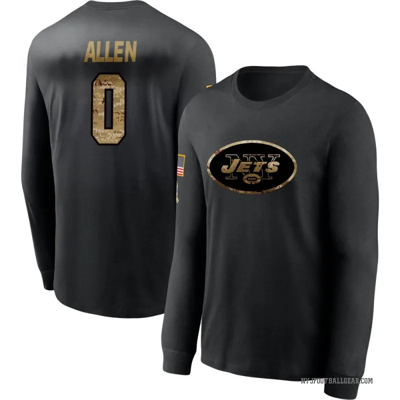 Braelon Allen Men's Black New York Jets 2020 Salute To Service Sideline Performance Long Sleeve T-Shirt