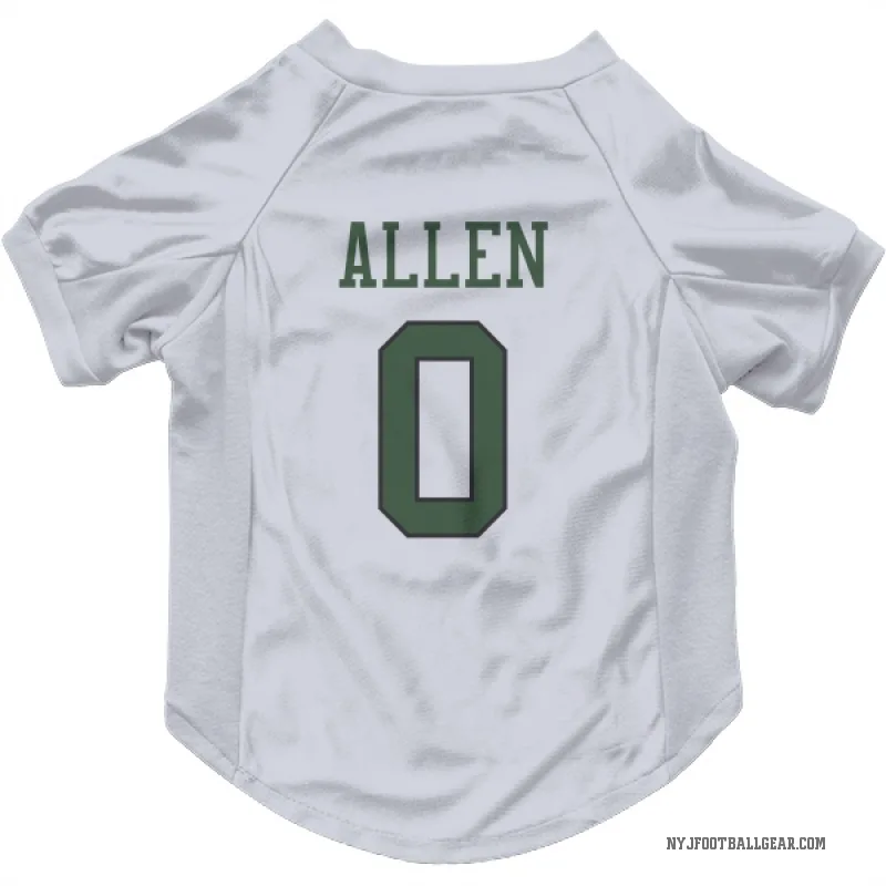Braelon Allen  White New York Jets  Cat & Dog Pet Jersey