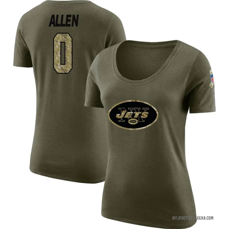 Braelon Allen Women's Olive New York Jets Salute to Service Scoop Neck T-Shirt