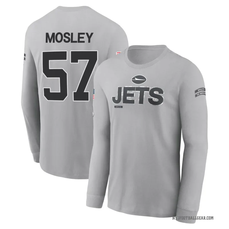 C.J. Mosley Men's Gray New York Jets 2024 Salute to Service Long Sleeve T-Shirt