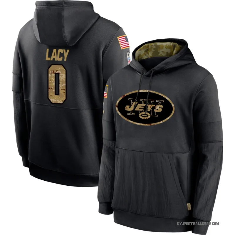 Caullin Lacy Men's Black New York Jets 2020 Salute to Service Sideline Performance Pullover Hoodie