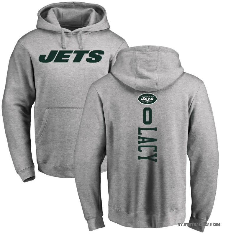 Caullin Lacy Men's New York Jets Pro Line Ash Backer Pullover Hoodie