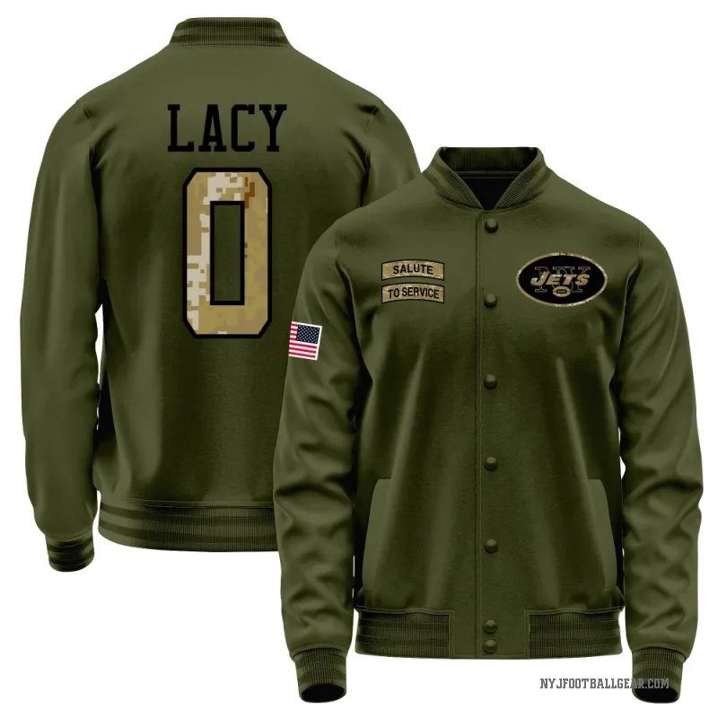 Caullin Lacy Men's Olive New York Jets Salute to Service Sideline Performance Jacket