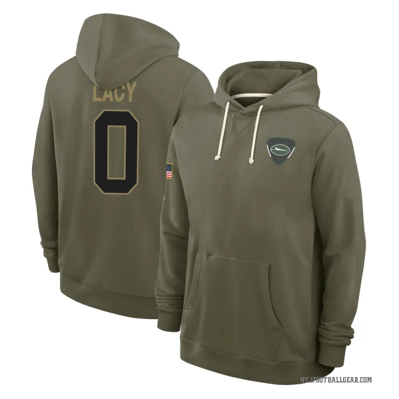 Caullin Lacy Youth Olive New York Jets 2025 Salute to Service Hoodie