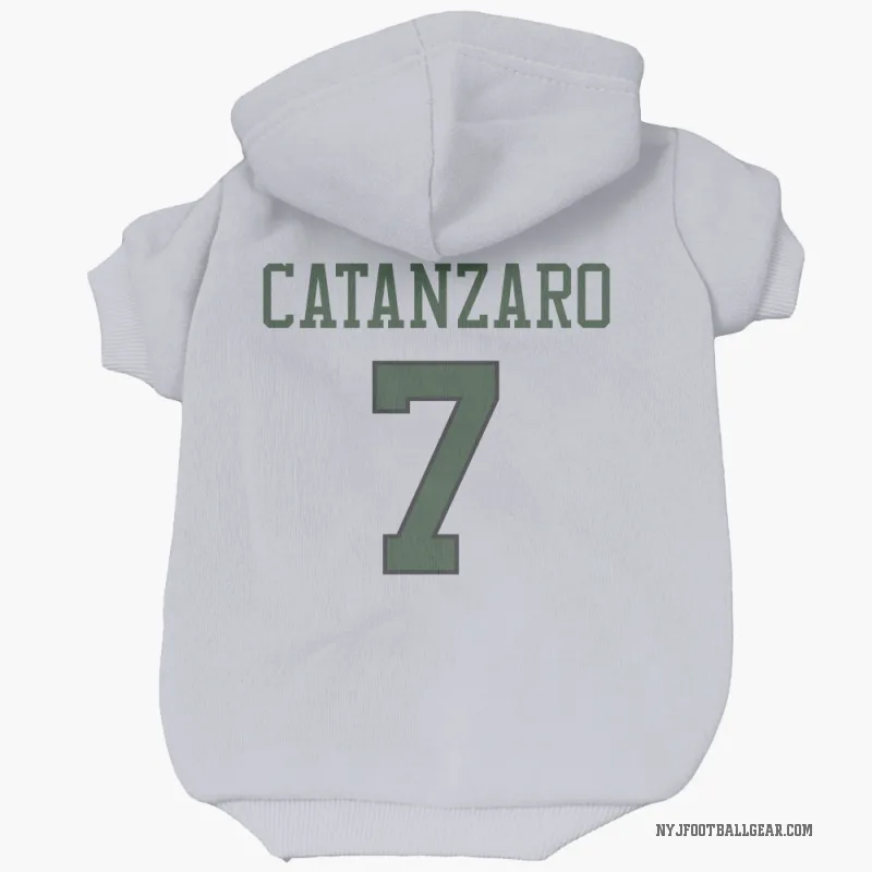 Chandler Catanzaro  White New York Jets  Cat & Dog Pet Hoodie