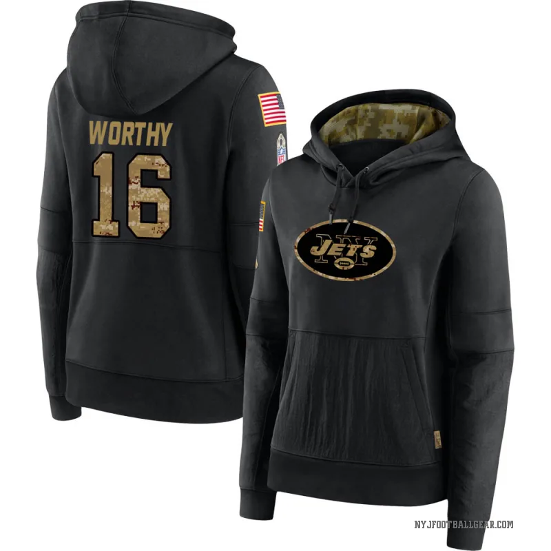 Chandler Worthy Women's Black New York Jets 2020 Salute to Service Sideline Performance Pullover Hoodie