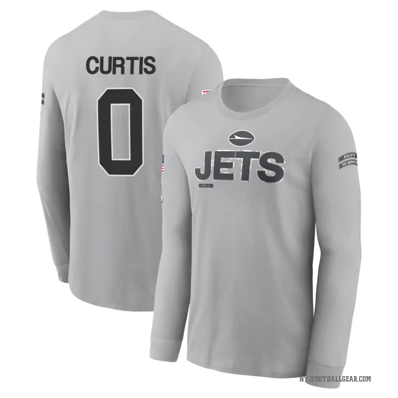 Chase Curtis Youth Gray New York Jets 2024 Salute to Service Long Sleeve T-Shirt
