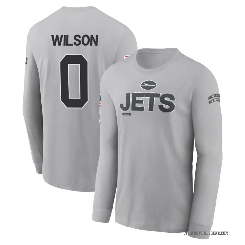 Chase Wilson Youth Gray New York Jets 2024 Salute to Service Long Sleeve T-Shirt