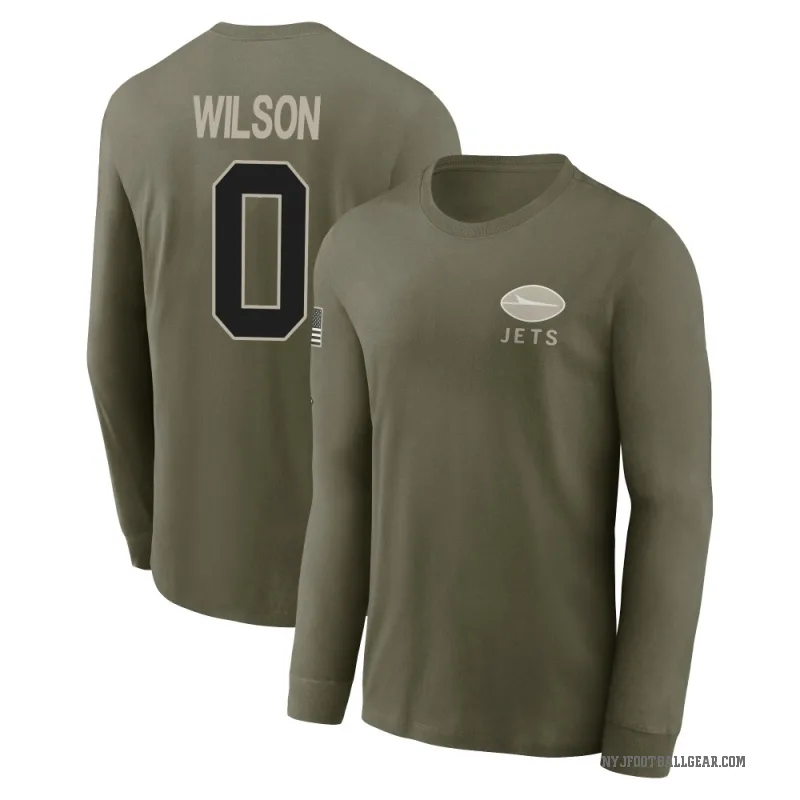 Chase Wilson Youth Olive New York Jets 2025 Salute to Service Sideline Long Sleeve T-Shirt