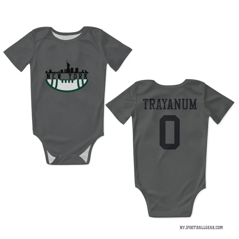 Chip Trayanum  Charcoal New York Jets  Newborn & Infant Bodysuit