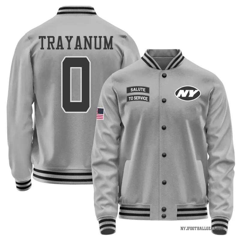 Chip Trayanum Men's Gray New York Jets Salute to Service Performance Jacket
