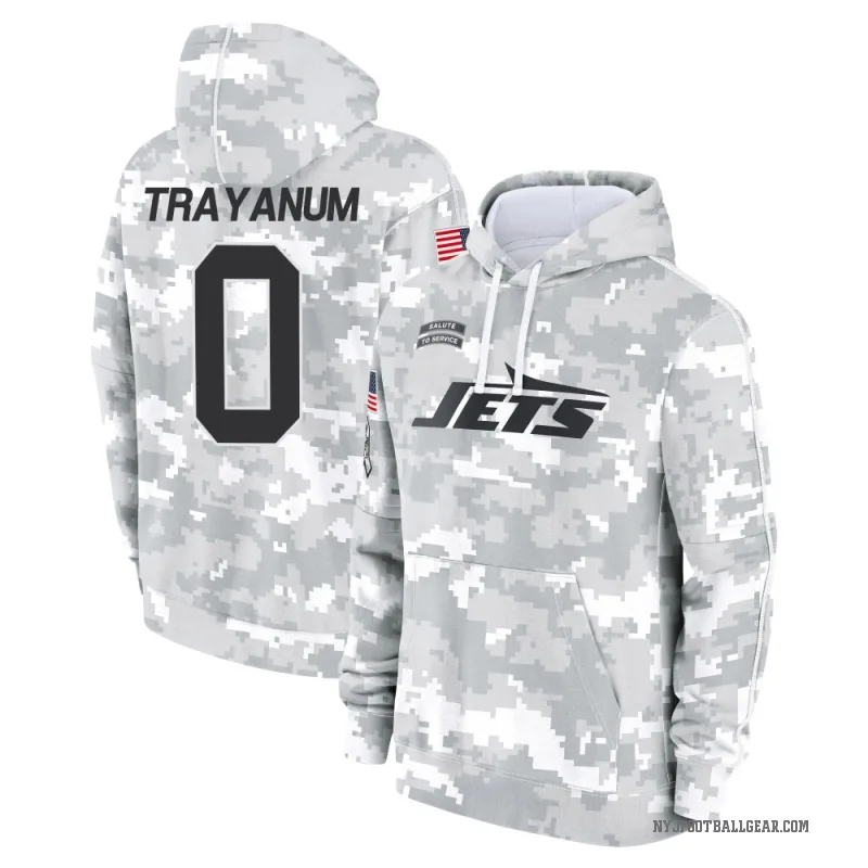 Chip Trayanum Youth Camo New York Jets Arctic 2024 Salute to Service Club Fleece Pullover Hoodie