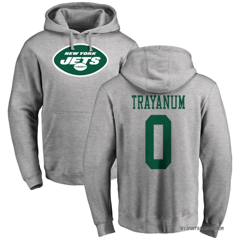 Chip Trayanum Youth New York Jets Pro Line Ash Logo Pullover Hoodie
