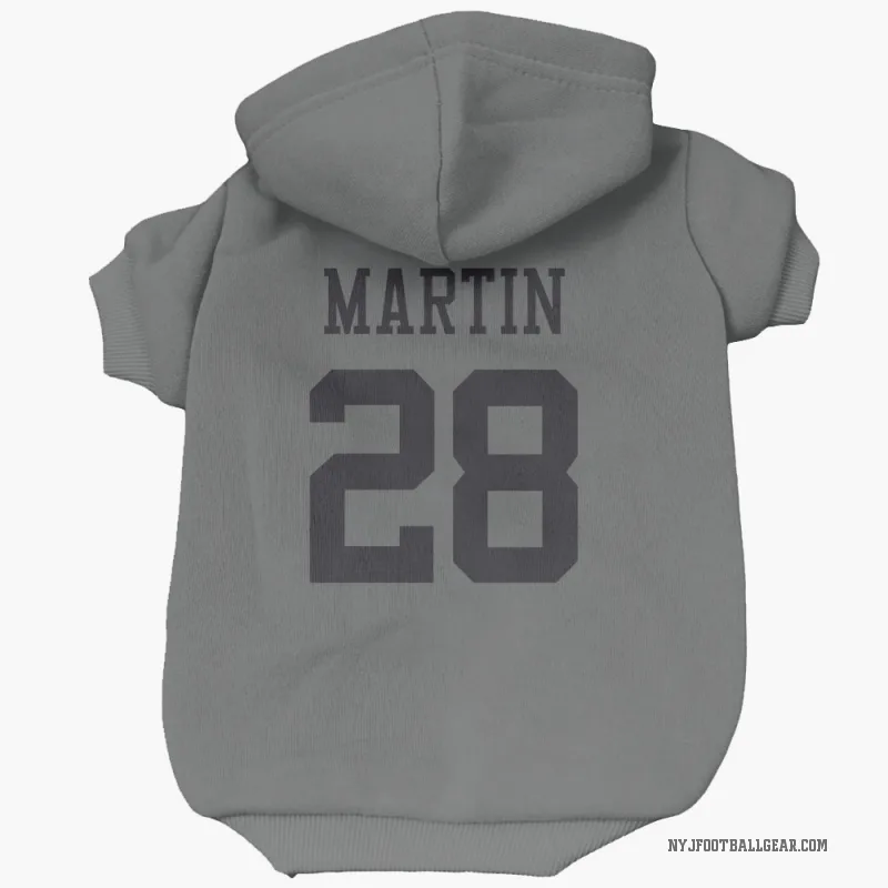 Curtis Martin  Charcoal New York Jets  Cat & Dog Pet Hoodie