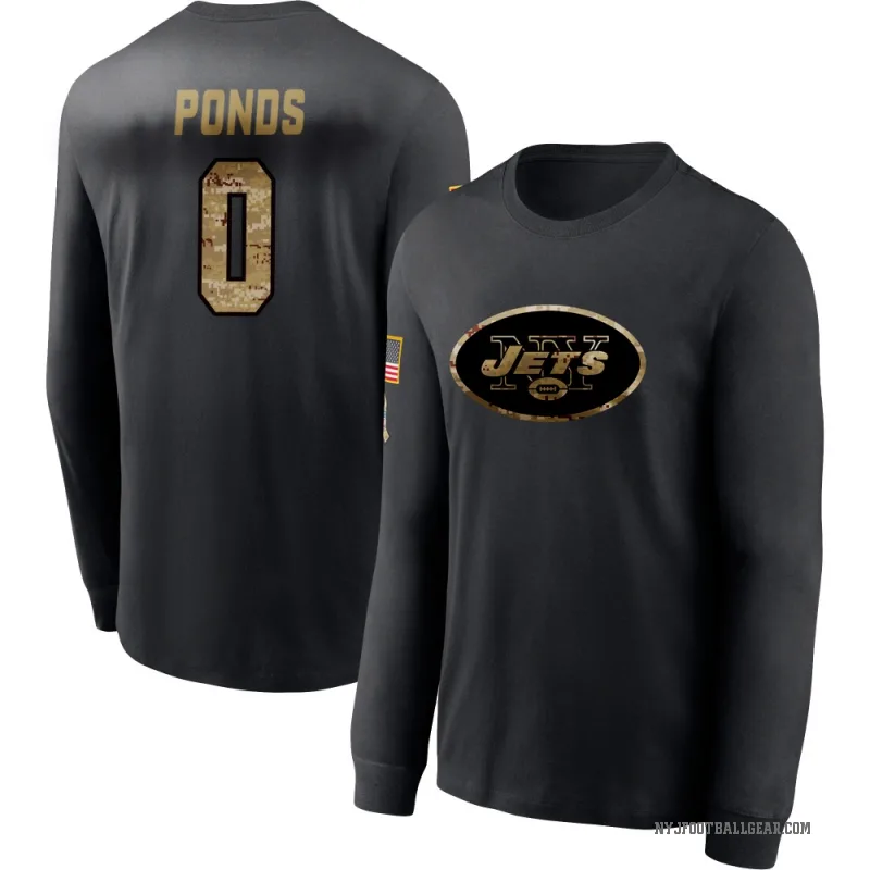 D'Angelo Ponds Men's Black New York Jets 2020 Salute To Service Sideline Performance Long Sleeve T-Shirt