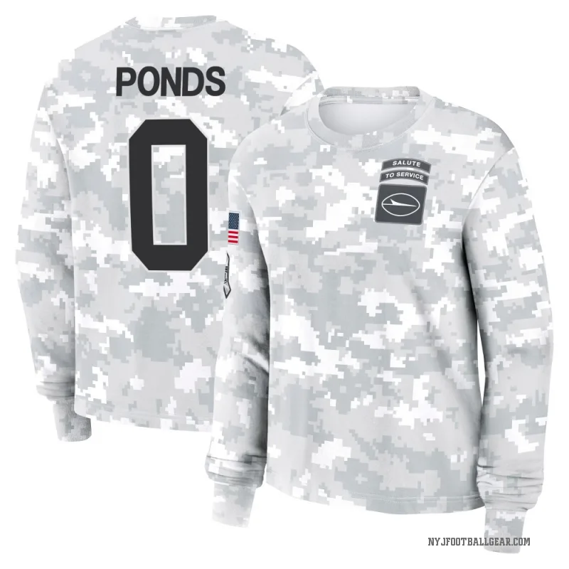 D'Angelo Ponds Women's Camo New York Jets Arctic 2024 Salute to Service Long Sleeve T-Shirt