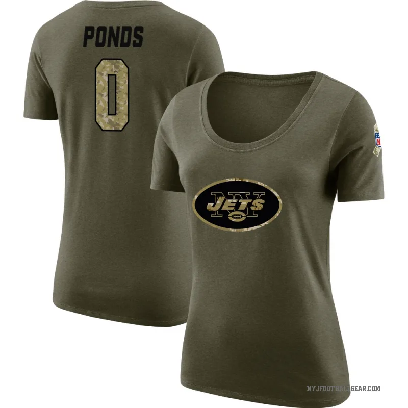 D'Angelo Ponds Women's Olive New York Jets Salute to Service Scoop Neck T-Shirt