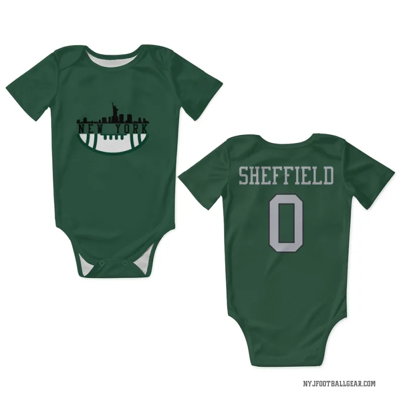 DT Sheffield  Green New York Jets  Newborn & Infant Bodysuit