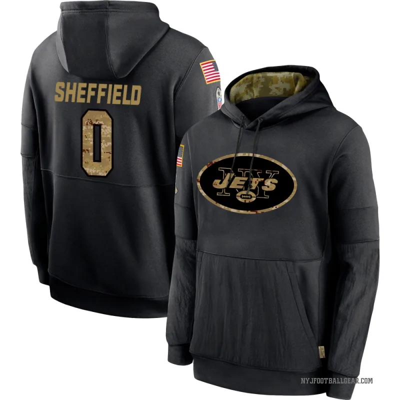 DT Sheffield Youth Black New York Jets 2020 Salute to Service Sideline Performance Pullover Hoodie