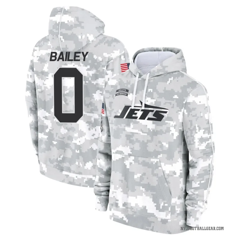 David Bailey Youth Camo New York Jets Arctic 2024 Salute to Service Club Fleece Pullover Hoodie