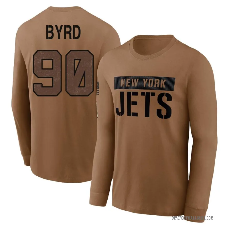 Dennis Byrd Men's Brown New York Jets 2023 Salute To Service Long Sleeve T-Shirt