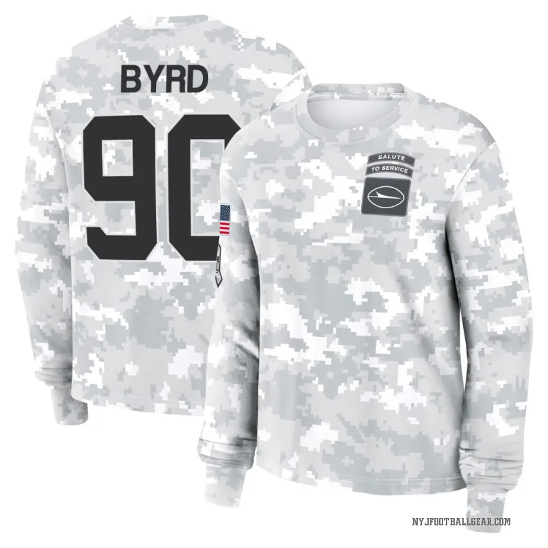 Dennis Byrd Women's Camo New York Jets Arctic 2024 Salute to Service Long Sleeve T-Shirt
