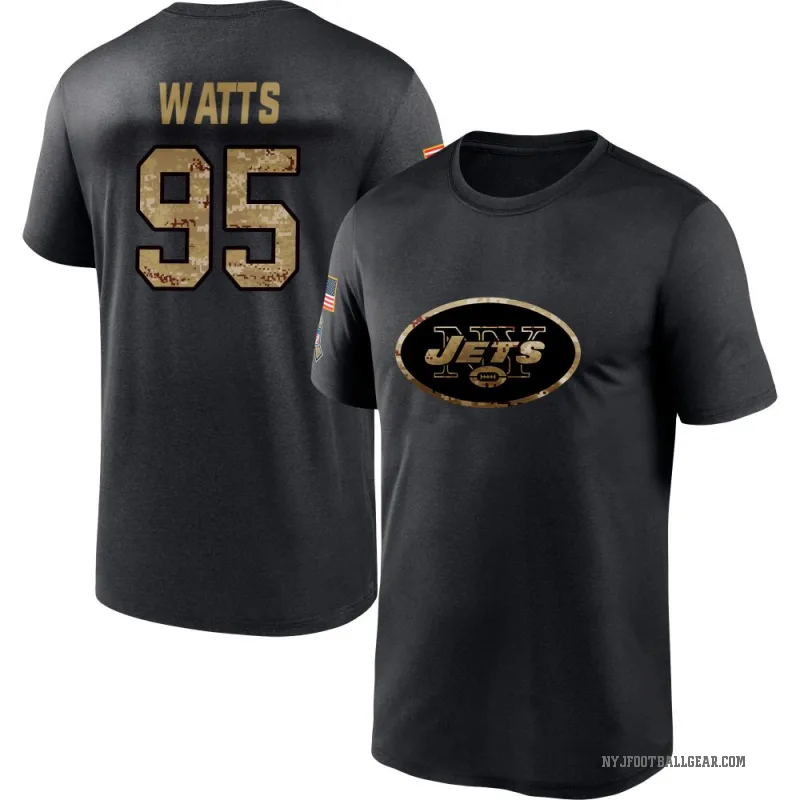 Eric Watts Men's Black New York Jets 2020 Salute To Service Performance T-Shirt