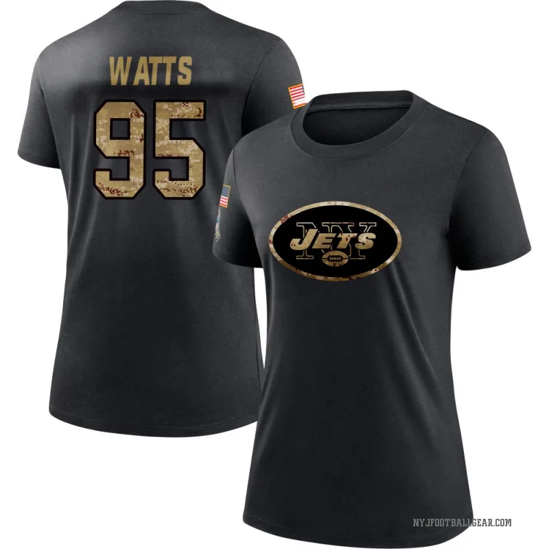 Eric Watts Women's Black New York Jets 2020 Salute To Service Performance T-Shirt