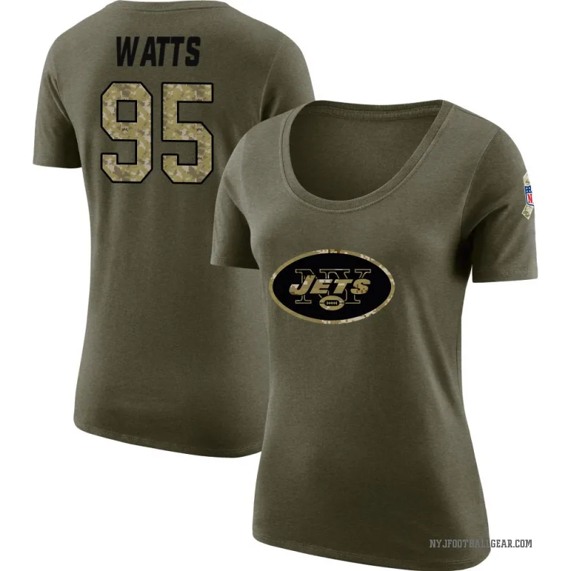 Eric Watts Women's Olive New York Jets Salute to Service Scoop Neck T-Shirt