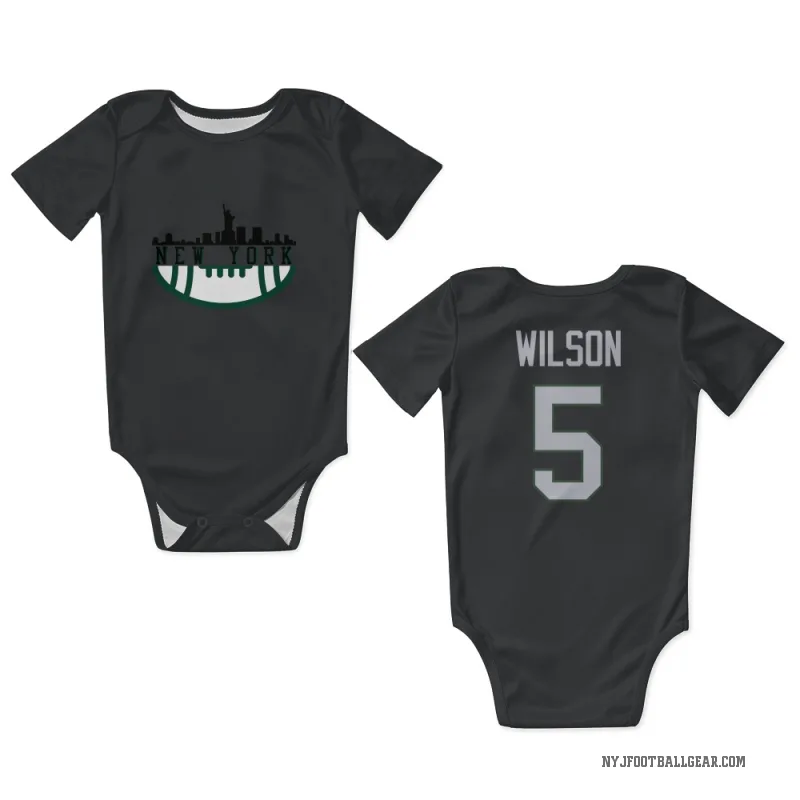 Garrett Wilson  Black New York Jets  Newborn & Infant Bodysuit