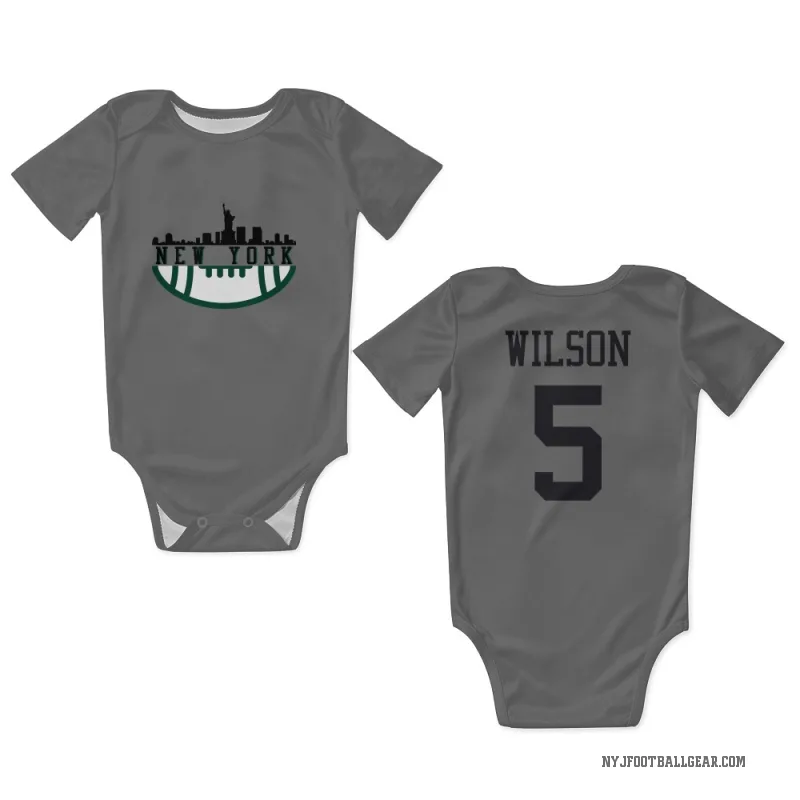 Garrett Wilson  New York Jets   Silver Newborn & Infant Bodysuit
