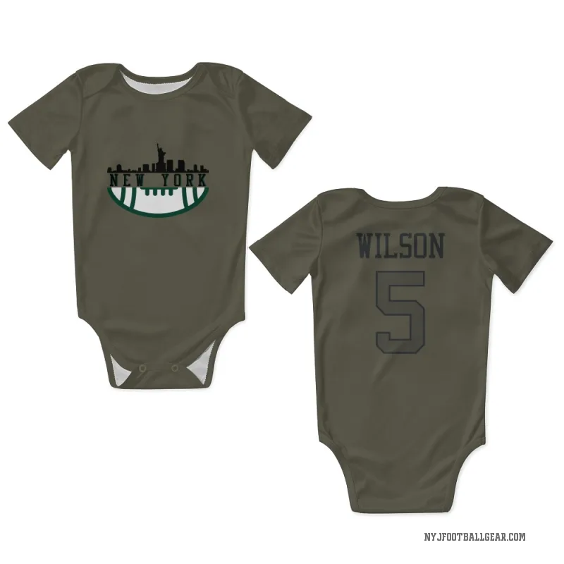 Garrett Wilson  Olive New York Jets  Newborn & Infant Bodysuit