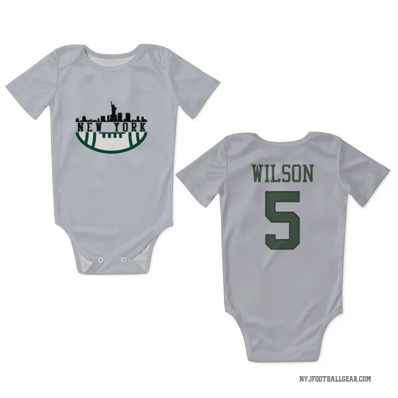 Garrett Wilson  White New York Jets  Newborn & Infant Bodysuit