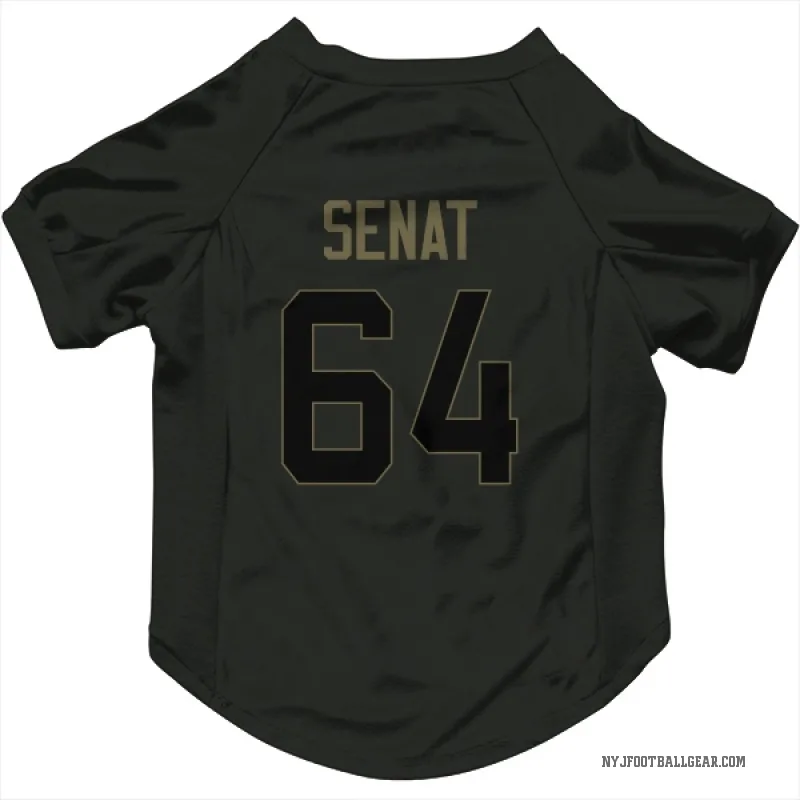 Greg Senat  Black New York Jets  Service Cat & Dog Pet Jersey