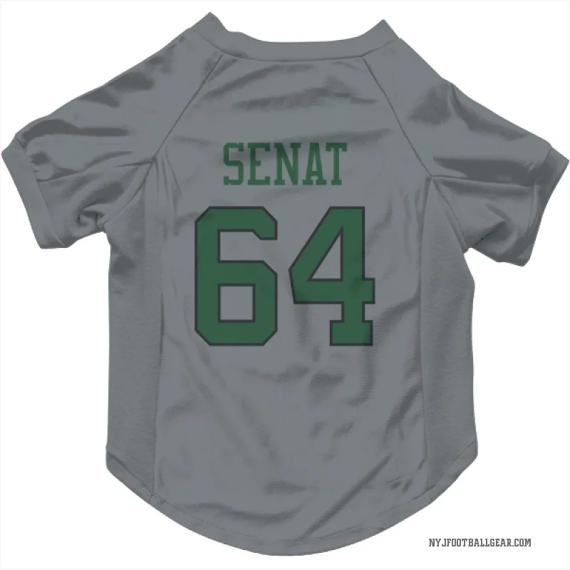 Greg Senat  Gray New York Jets  Cat & Dog Pet Jersey