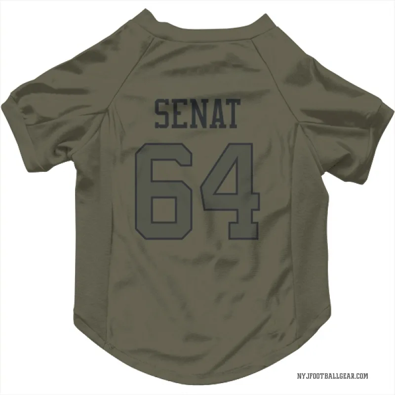 Greg Senat  Olive New York Jets  Cat & Dog Pet Jersey