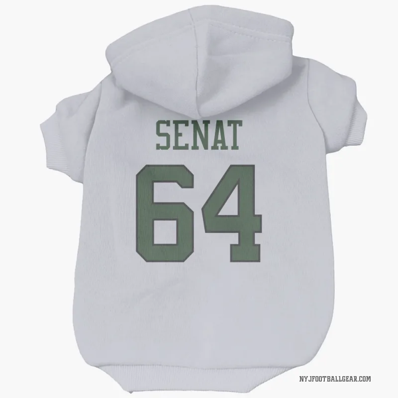 Greg Senat  White New York Jets  Cat & Dog Pet Hoodie