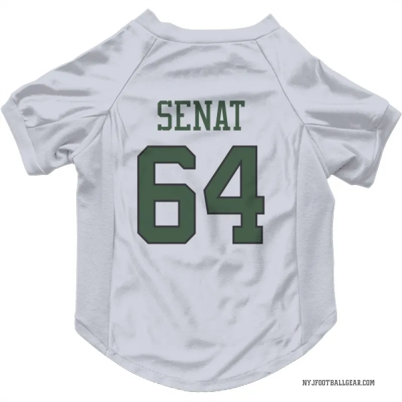 Greg Senat  White New York Jets  Cat & Dog Pet Jersey