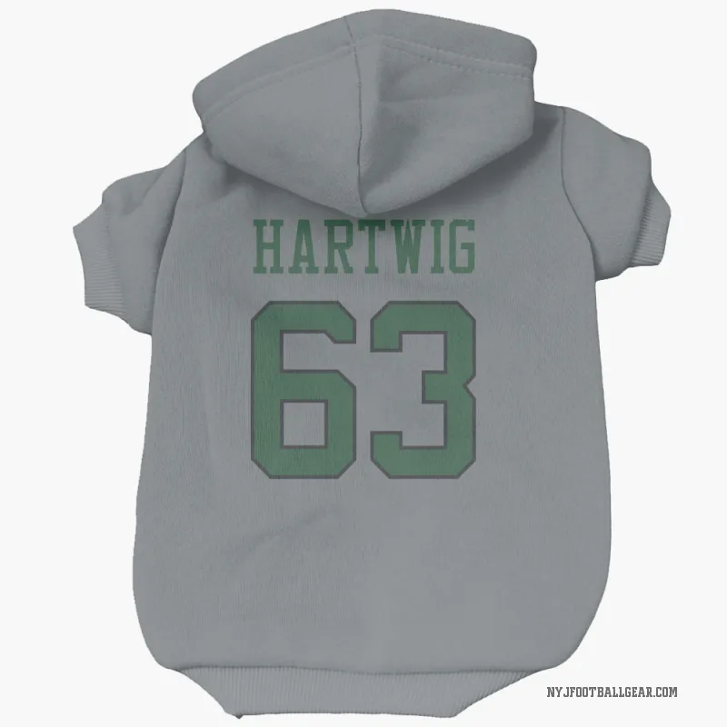 Gus Hartwig  Gray New York Jets  Cat & Dog Pet Hoodie