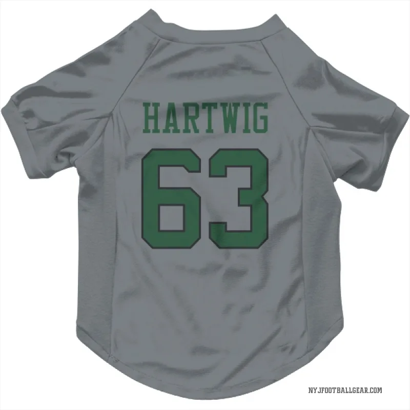 Gus Hartwig  Gray New York Jets  Cat & Dog Pet Jersey