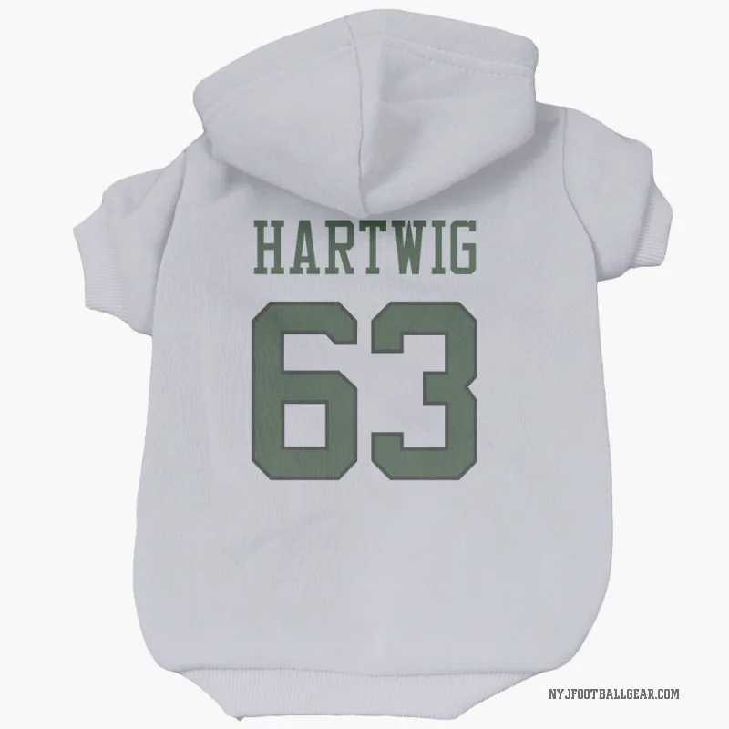 Gus Hartwig  White New York Jets  Cat & Dog Pet Hoodie